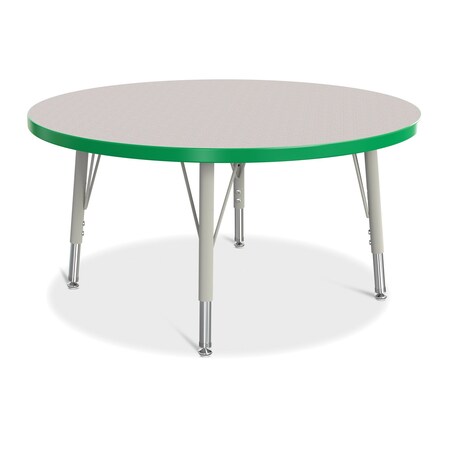 Jonti-Craft Berries Round Activity Table, 36 in. Diameter, E-height, Freckled Gray/Green/Gray 6488JCE119